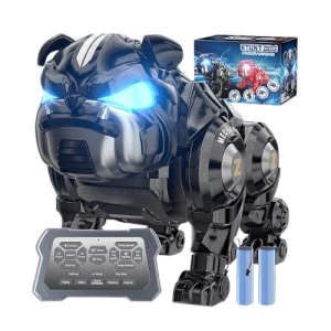 Remote Control Robot Dog Toys for Boys, Rechargeable Programmable Stunt Robot Dog with Singing, Dancing and Touch Functions for Boys Ages 3 4 5 6 7 8 9+ Birthday, Black