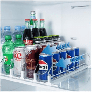 Drink Organizer for Fridge – White Automatic Pusher Glide